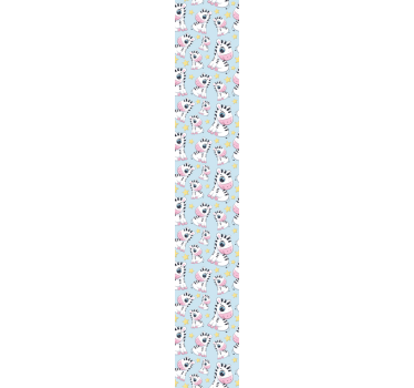 Baby motif on blue background wallpaper zebra - TenStickers