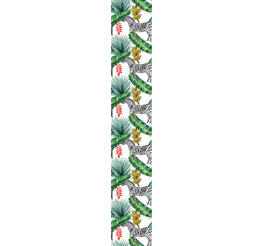 Tropical foliage wallpaper zebra - TenStickers