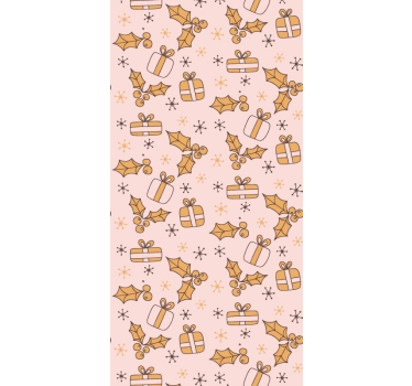 Festive Pattern christmas wallpaper - TenStickers