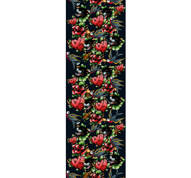 Teenage bedroom wallpaper tattoo style design - TenStickers