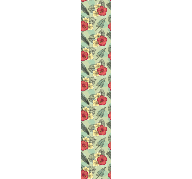 Green tropical arrangement flowers wallpaper - TenStickers