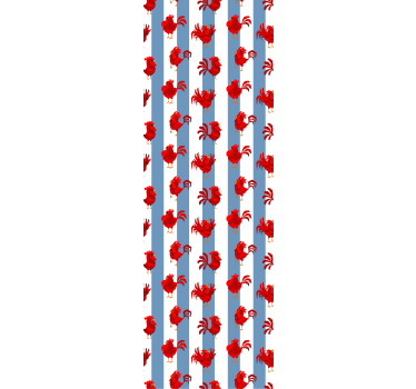 Lobster Stripe Pattern cute animal wallpaper - TenStickers