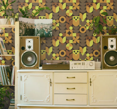 Abstract 70s Retro Wallpaper - TenStickers
