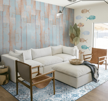 Distressed Wooden Planks Textured Wallpaper - TenStickers