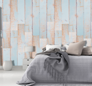 Distressed Wooden Planks Textured Wallpaper - TenStickers