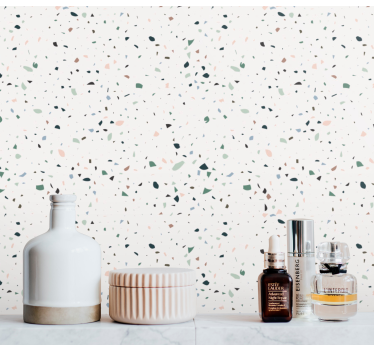 White terrazo stone effect wallpaper - TenStickers