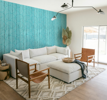 Vintage geometric with wooden cercles Cool abstract wallpaper - TenStickers