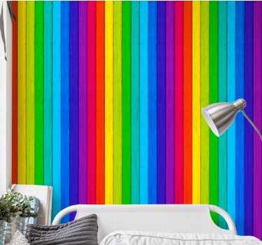 Rainbow Planks 3d wallpaper - TenStickers