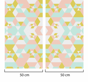 Geometric Pastel Pattern living room wallpaper - TenStickers