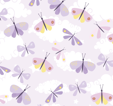Pastel pattern purple tones butterfly Wallpaper - TenStickers