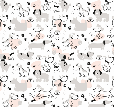 Playful Canine Collection wallpaper of a dog - TenStickers