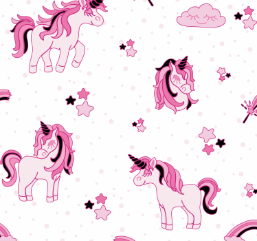Magical Unicorn Motif cute animal wallpaper - TenStickers