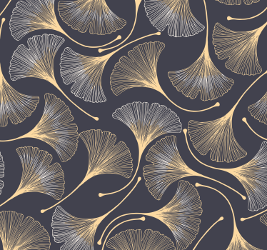 Ginkgo Leaves fan-shaped contemporary wallpaper - TenStickers