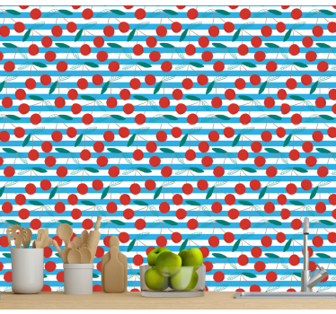 Abstract Fruit Pattern kitchen wallpaper - TenStickers
