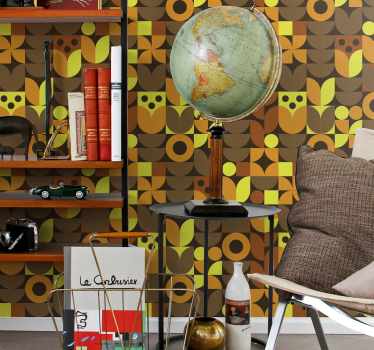Abstract 70s Retro Wallpaper - TenStickers