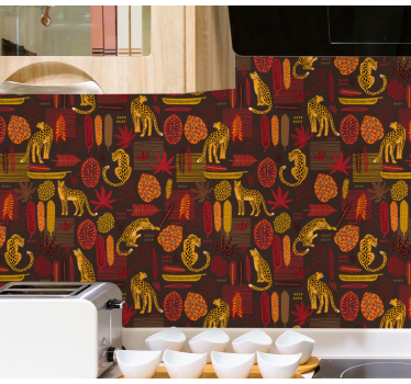 African Safari Motif cute animal wallpaper - TenStickers