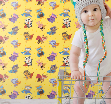 Animal wallpaper with superhero characters - TenStickers