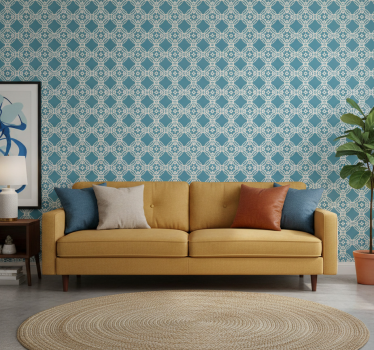 Antique vintage blue and white wallpaper patterns - TenStickers