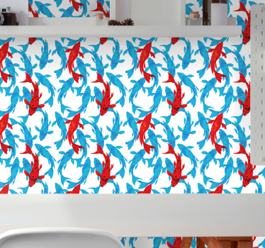 Aquatic Dance fishes wallpaper - TenStickers
