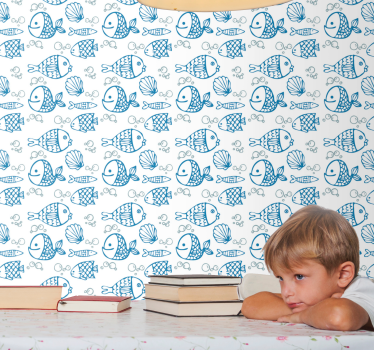 Aquatic Friends fishes wallpaper - TenStickers