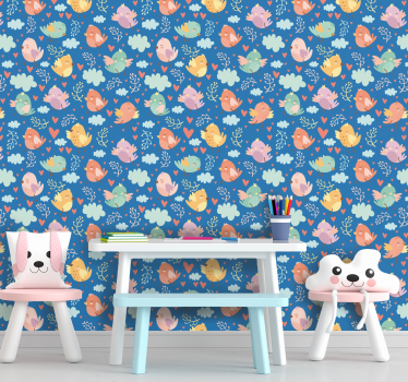 Colorful Friends birds wallpaper - TenStickers