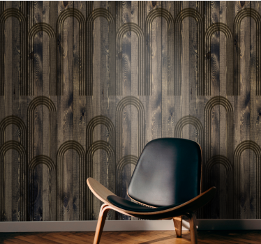 Arched Pattern Design wood feature wallpaper - TenStickers