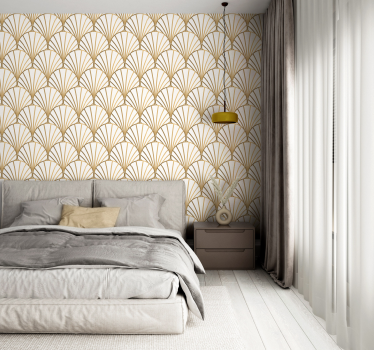 art deco white and gold Wedding wallpaper - TenStickers