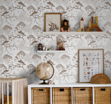 Birds Branches Ornaments birds wallpaper - TenStickers