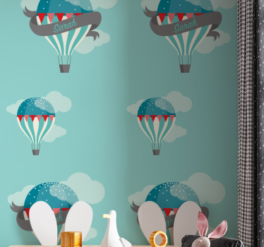 Balloon Adventure Theme wallpaper childrens room - TenStickers