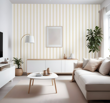 Beige colour vertical striped wallpaper - TenStickers