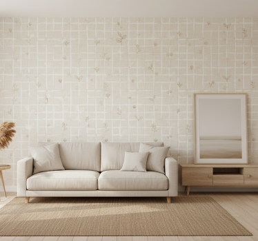 Beige wallpaper in cream color with linen texture - TenStickers