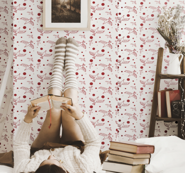 Birds and Dots cute animal wallpaper - TenStickers