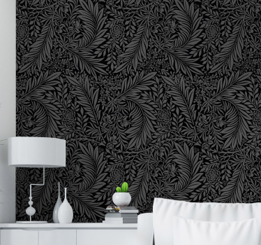 Black abstract patterns Halloween Room Wallpaper - TenStickers