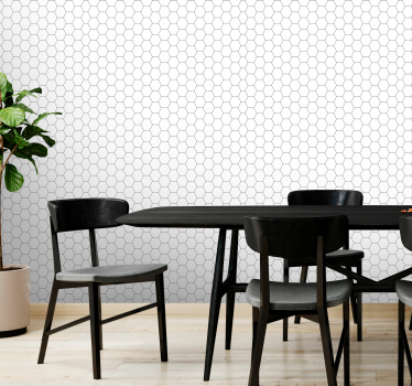 Black and white honey comb Contemporary Wallpaper - TenStickers