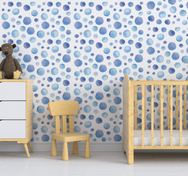 Blue Dot Delight wallpaper dots - TenStickers