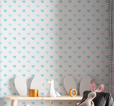 Blue hearts Kids Wallpaper - TenStickers
