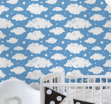Blue sky with clouds Kids Wallpaper - TenStickers