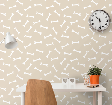 Bones Pattern wallpaper of a dog - TenStickers