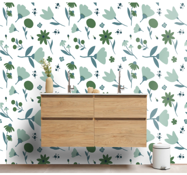 Botanical Bloom flowers wallpaper - TenStickers
