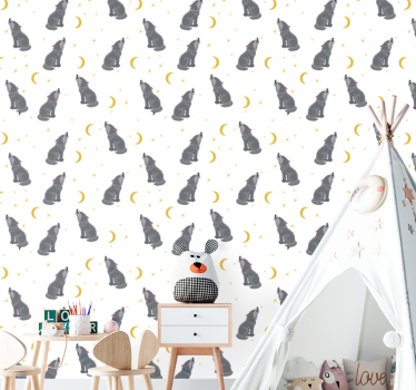 Canine Celestial Pattern wallpaper of a dog - TenStickers
