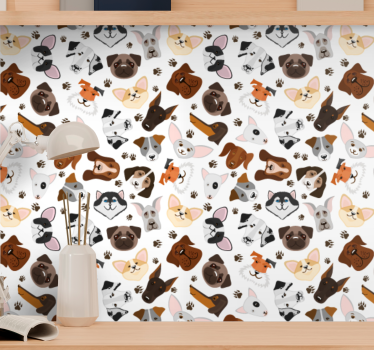Canine Collection wallpaper of a dog - TenStickers