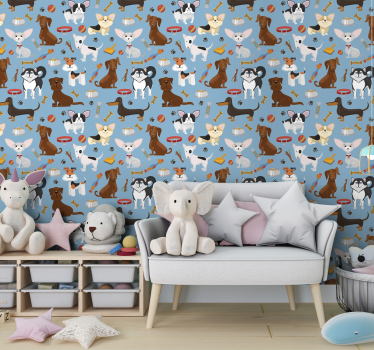 Canine Companions wallpaper of a dog - TenStickers