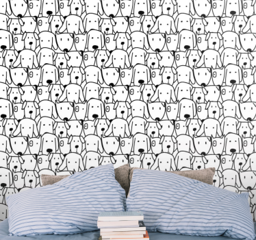 Canine Illustration wallpaper of a dog - TenStickers