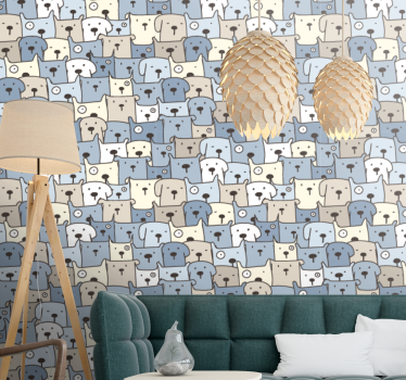 Cartoon Canines wallpaper of a dog - TenStickers