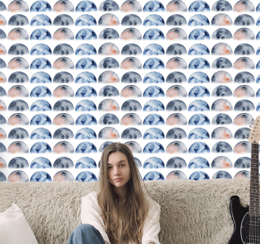Celestial Crescent stars wallpaper - TenStickers