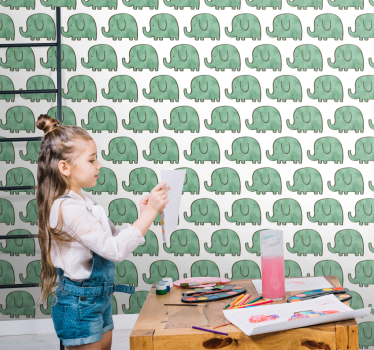 Charming Elephants elephant wallpaper - TenStickers