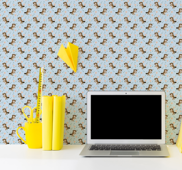 Baby beavers pattern cute animal wallpaper - TenStickers