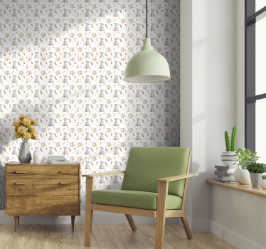 Living room wallpaper western tent design - TenStickers