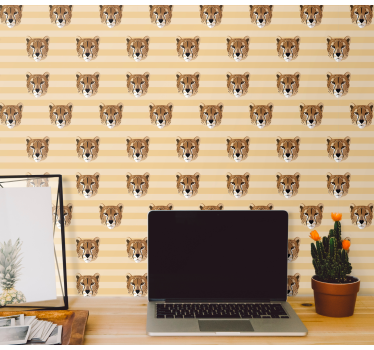 Cheetah Stripe Pattern cute animal wallpaper - TenStickers