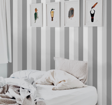 Classic grey vertical striped wallpaper Striped Wallpaper - TenStickers